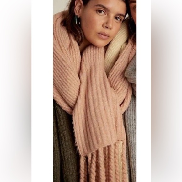 Free People Jaden Ribbed Oversized Chunky Knit Fringe Scarf - Picture 3 of 7